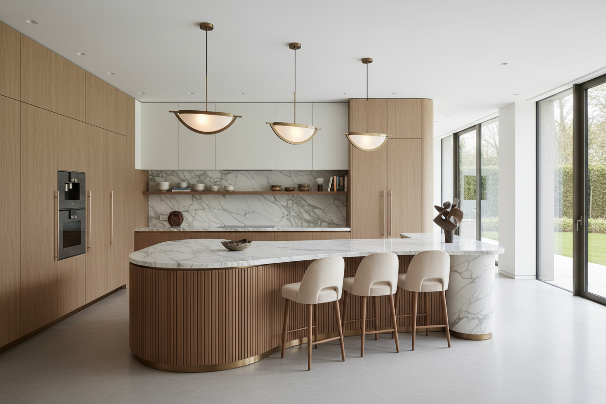 How to Style Curved Kitchen Island Designs for a Luxury Look – HOMSEE