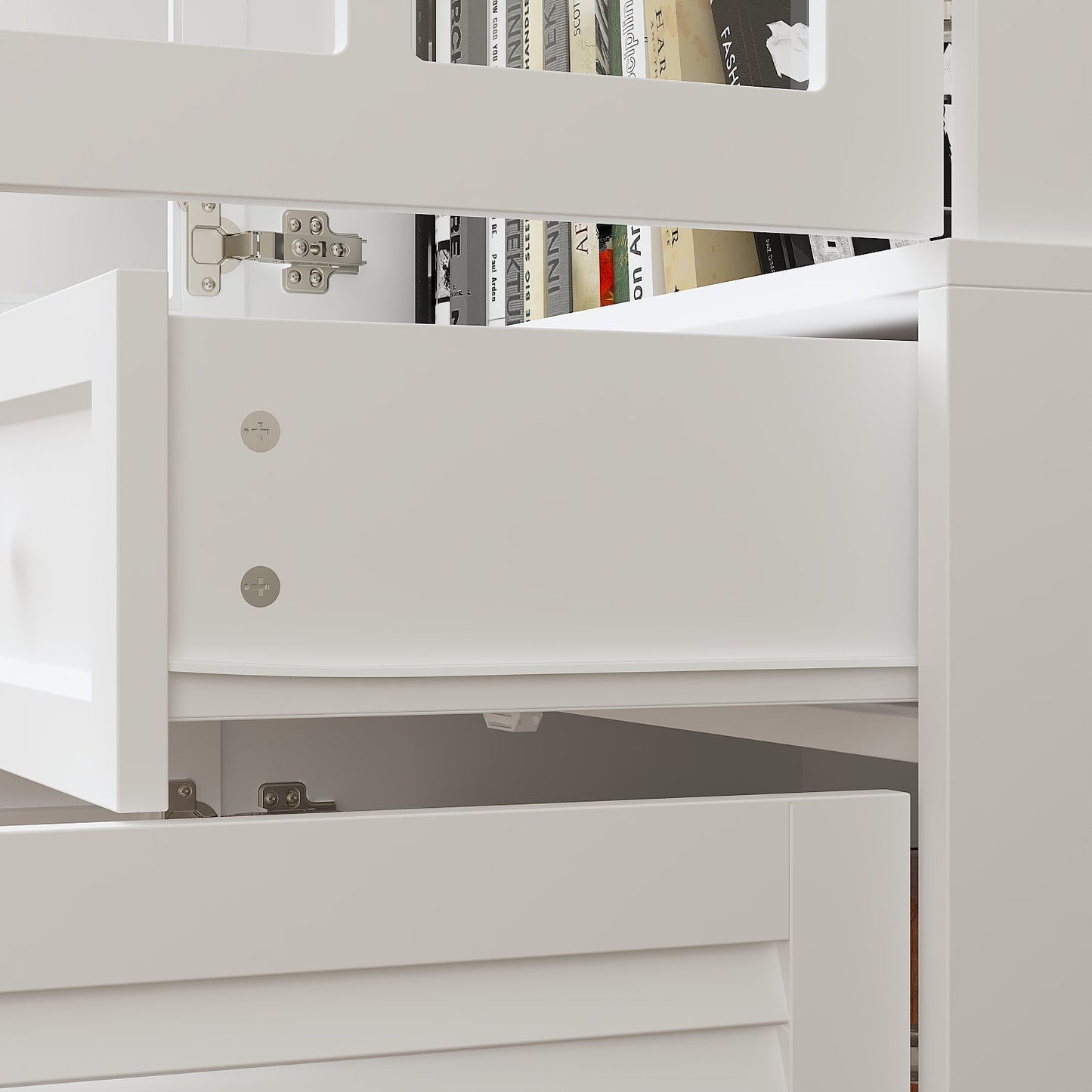 4 Drawer Multi-Door Office Storage Cabinet With Desk