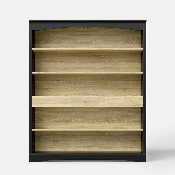 Bookcase and Display Cabinet with 5 Shelves and 3 Drawers