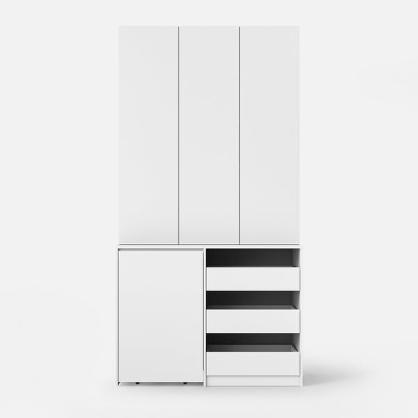 Pantry Cabinet with Rolling Storage Cart