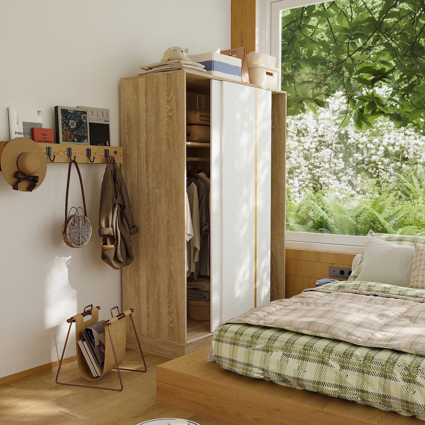 Warm White Sliding Door Closet System