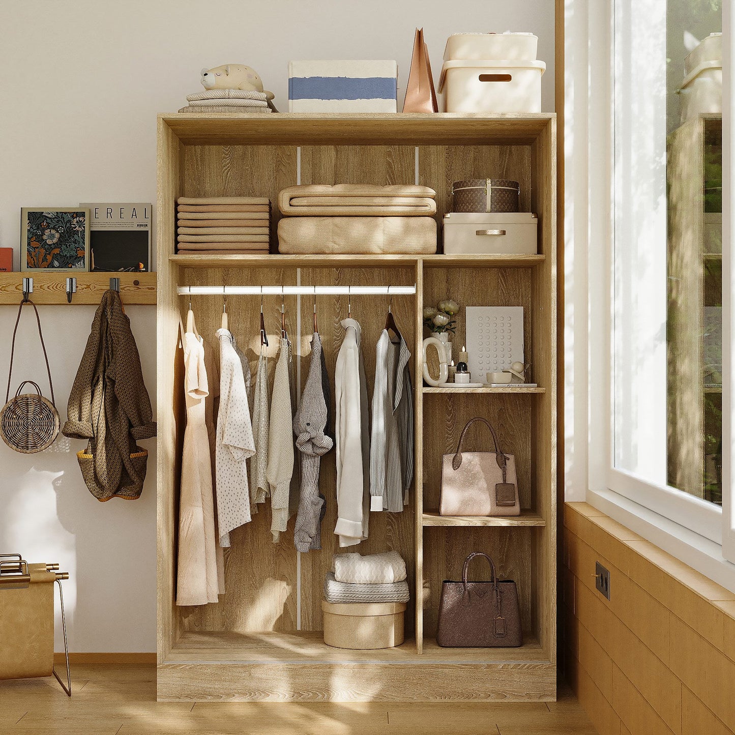 Warm White Sliding Door Closet System