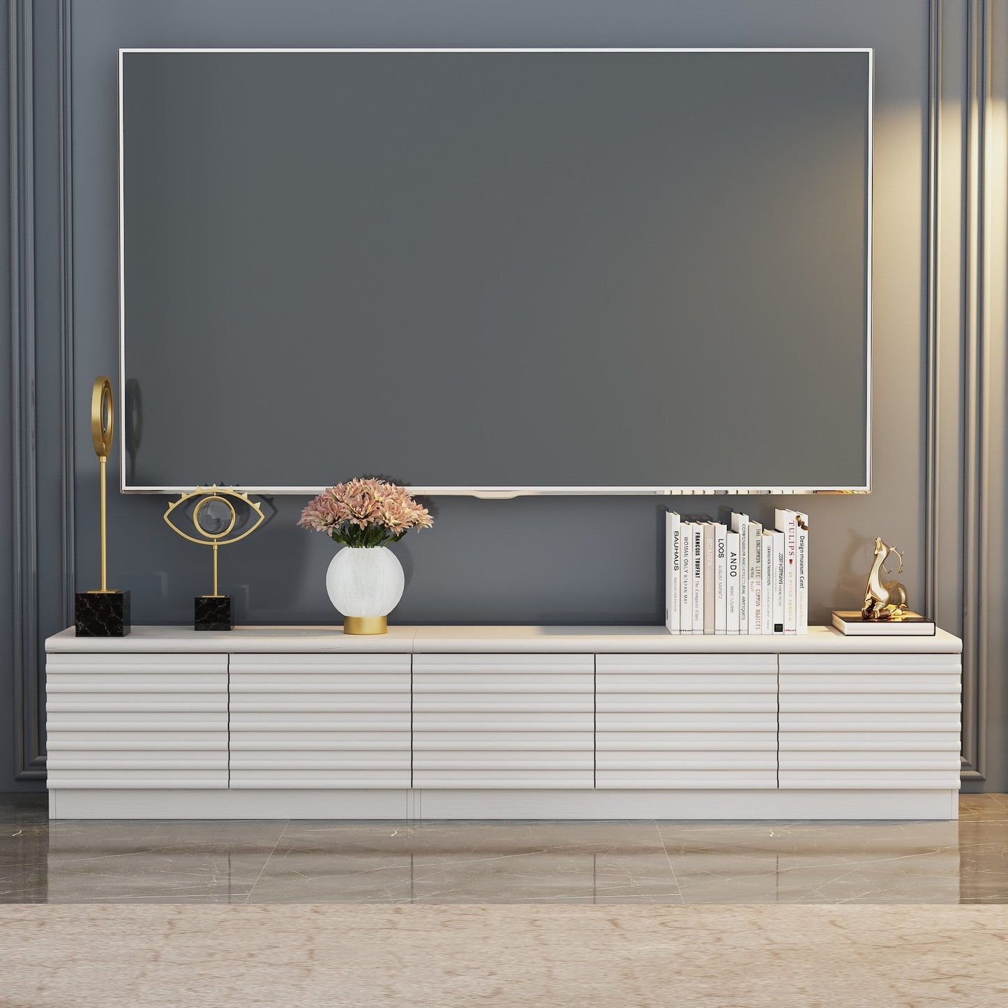 78.5'' W 3-Drawer TV Stand Media Console With 2-Cabinet