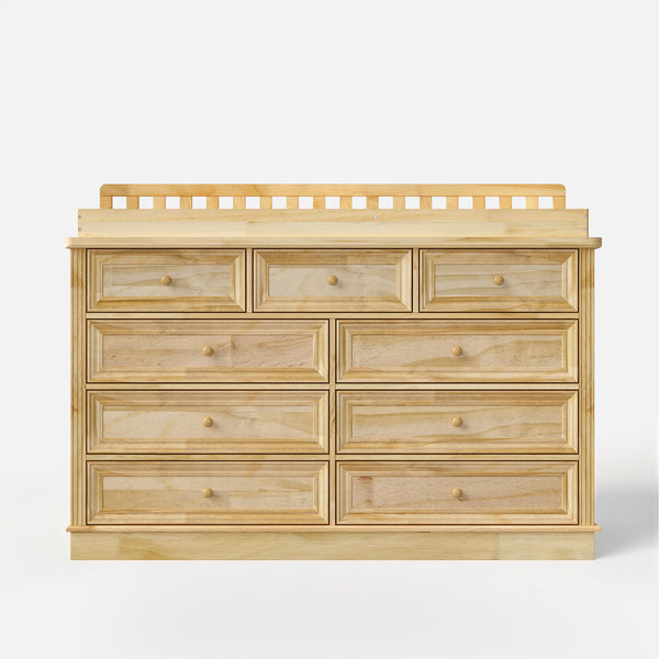 Solid Wood Changing Table with Drawers and Round Knob Handles