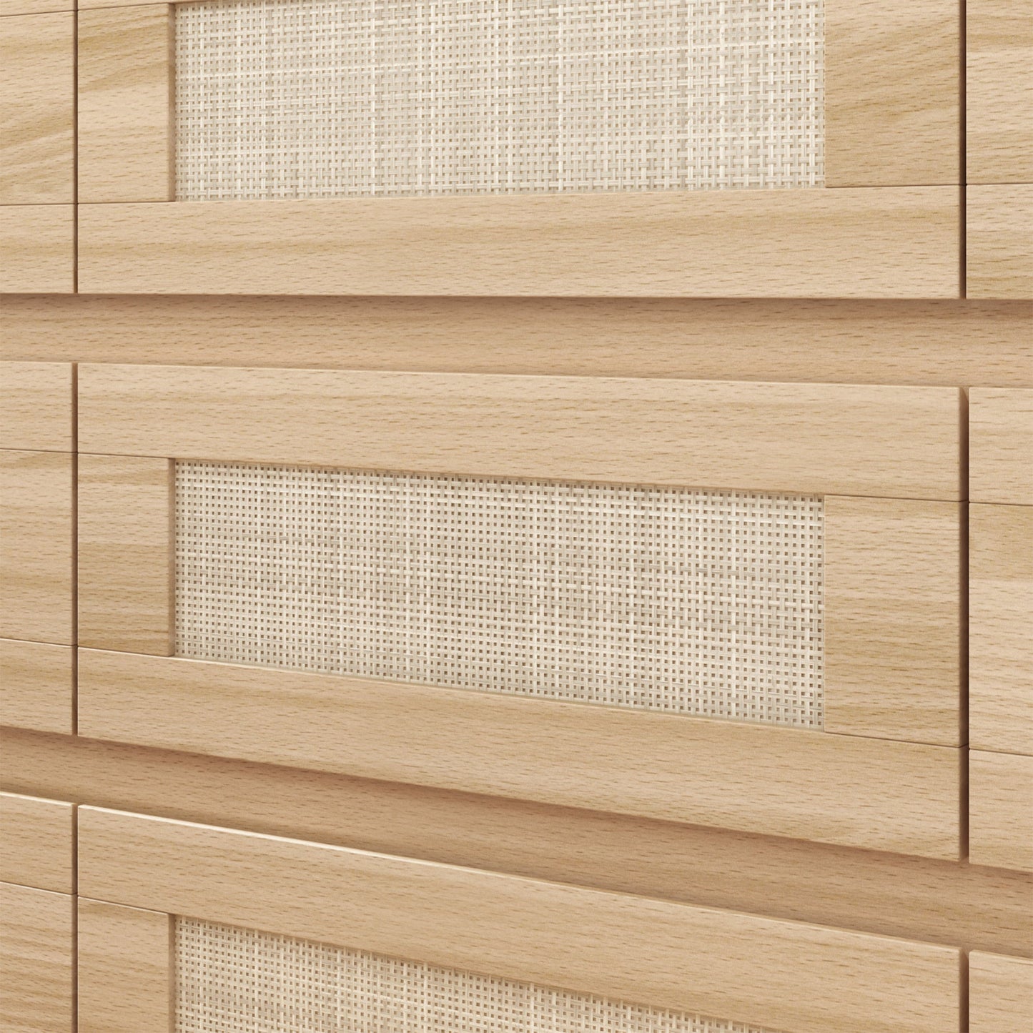 62.9" Wide 9 Drawers Medium Wood Dresser