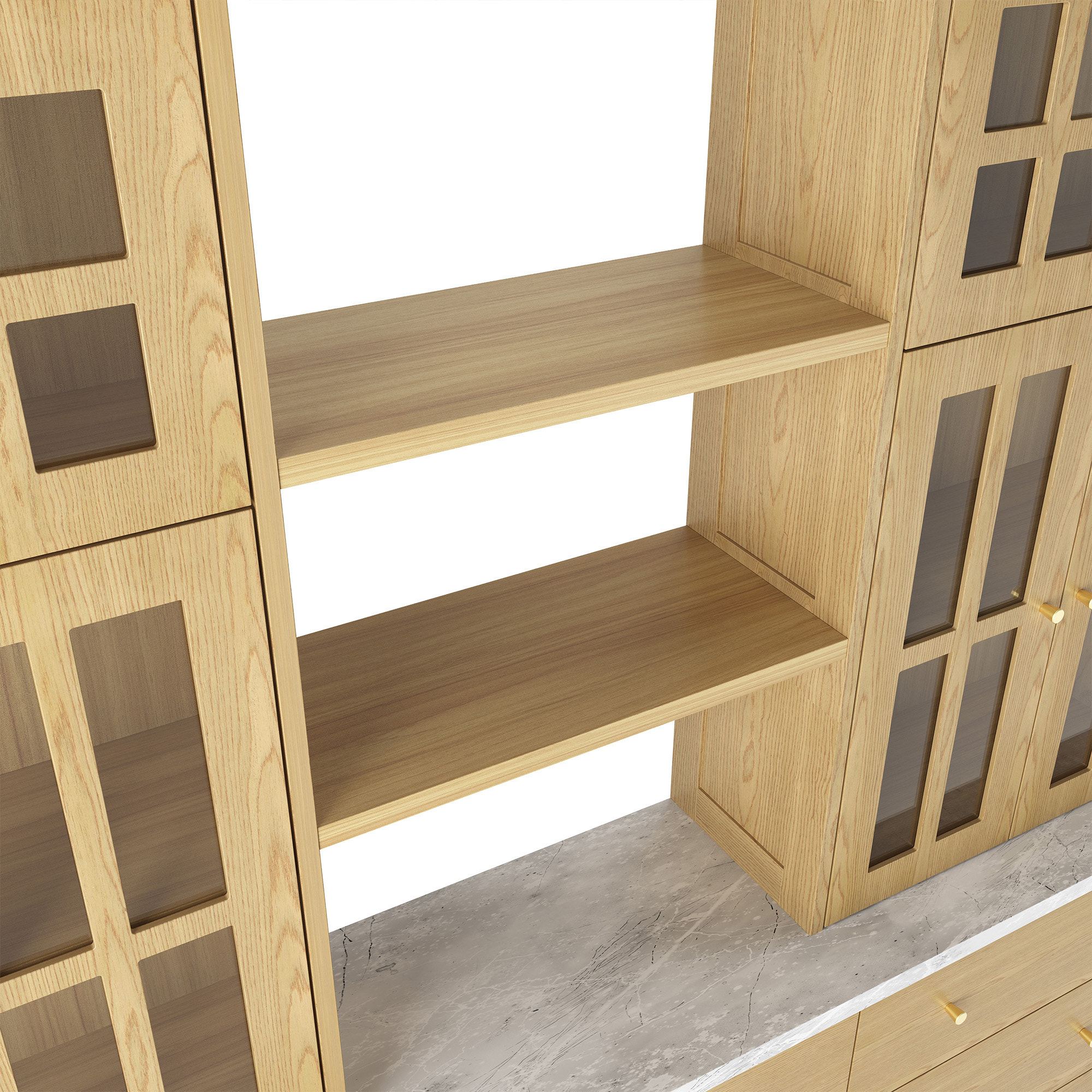 Grand Framed-Glass Storage Hutch