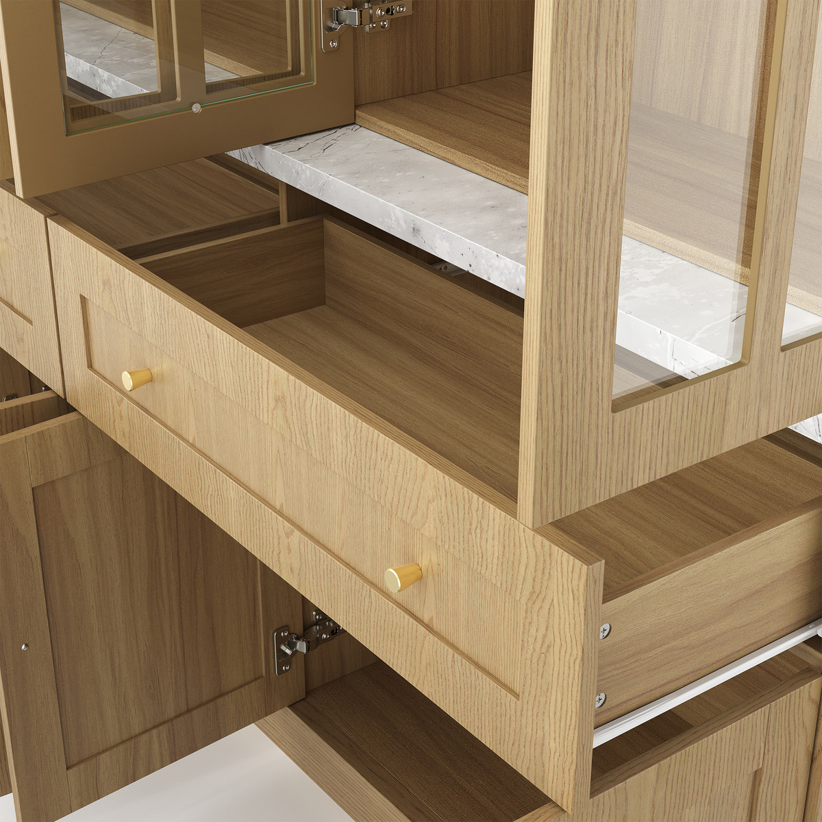 Grand Framed-Glass Library Cabinet