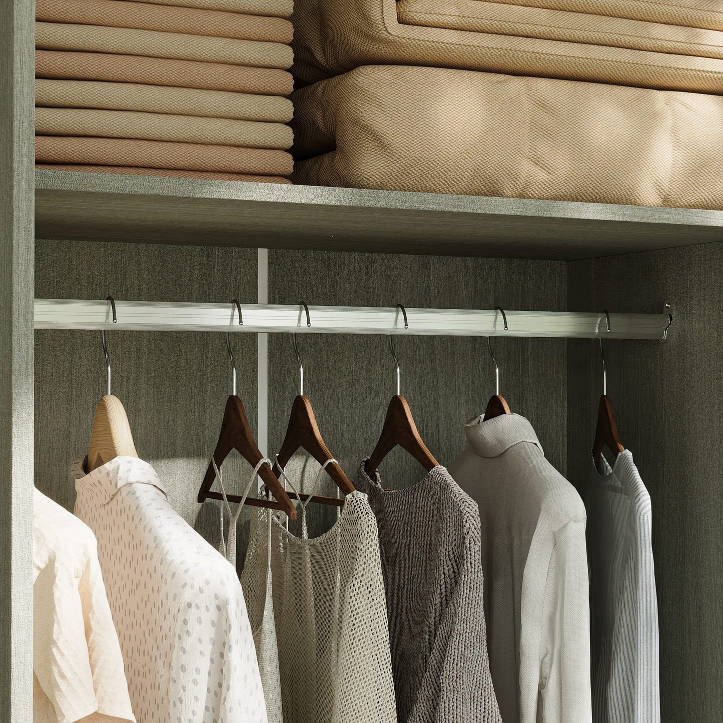 Warm White Sliding Door Closet System