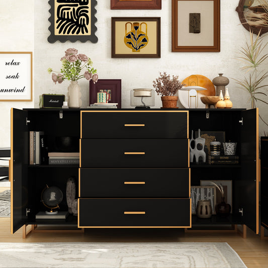 2-Door 4-Drawer Dresser With Adjustable Shelves