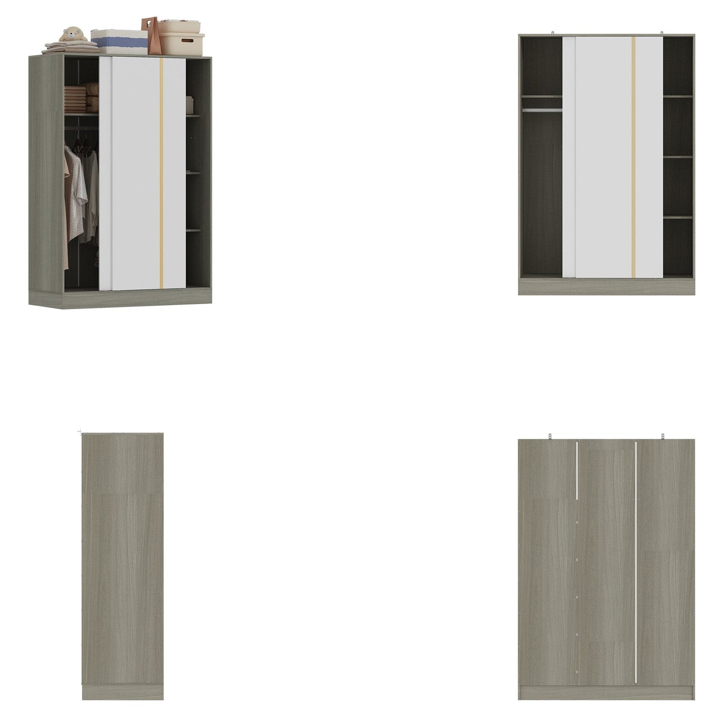 Warm White Sliding Door Closet System