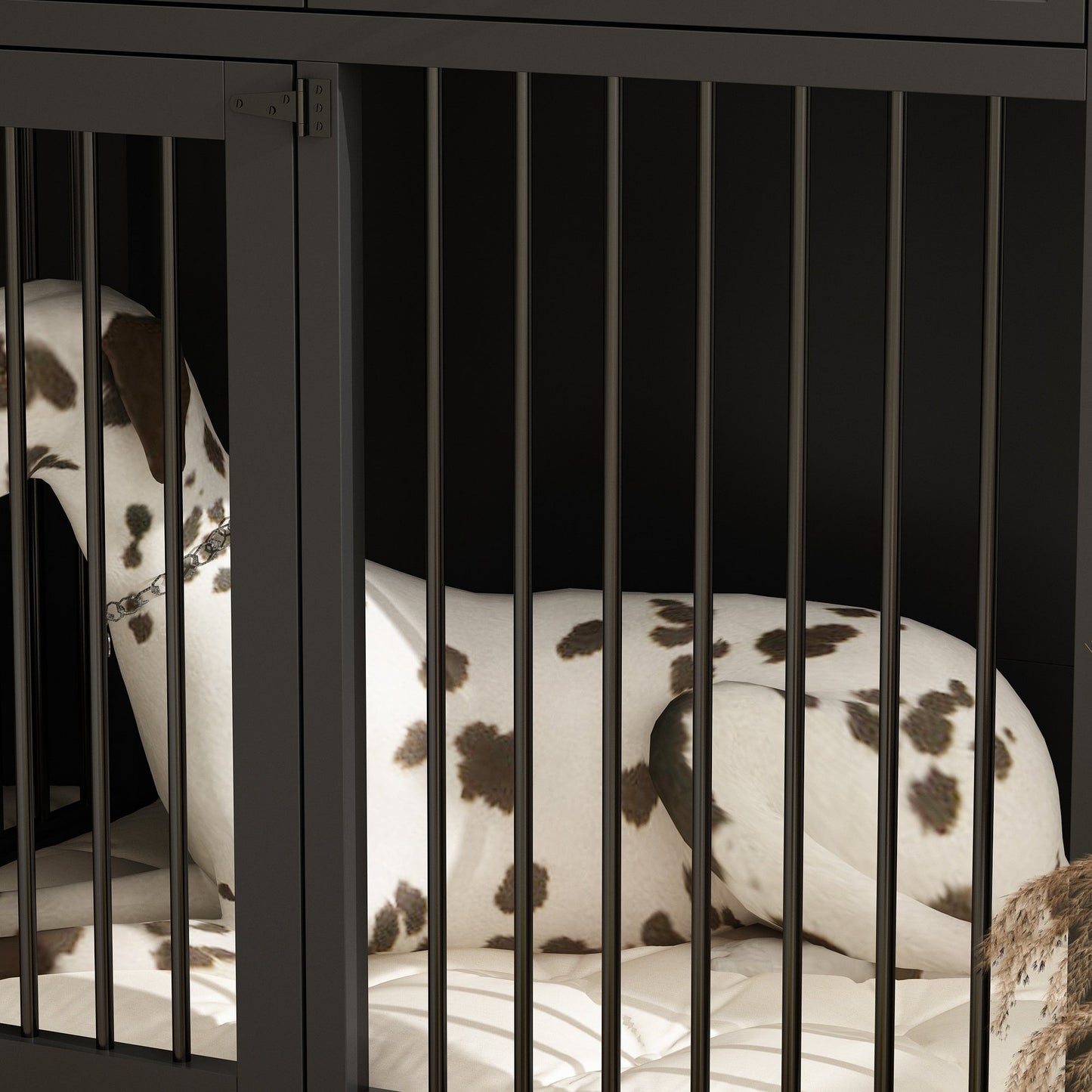 Large Dog Crate Furniture with 4 Drawers and Divider