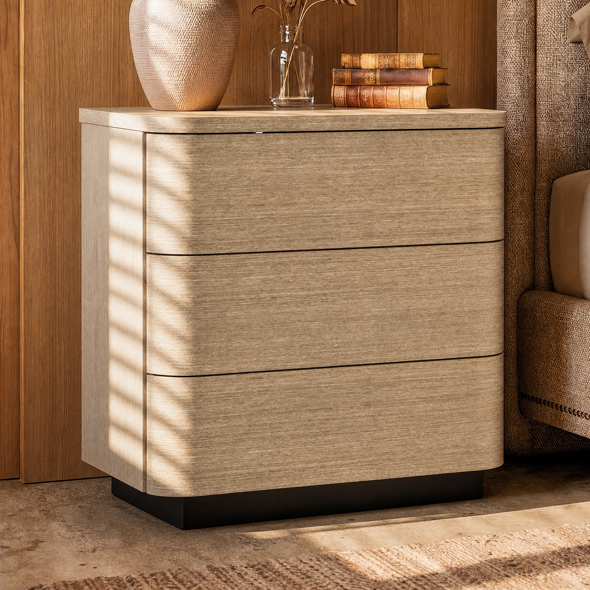 Orbis 3-Drawer Curved Dresser – Oak
