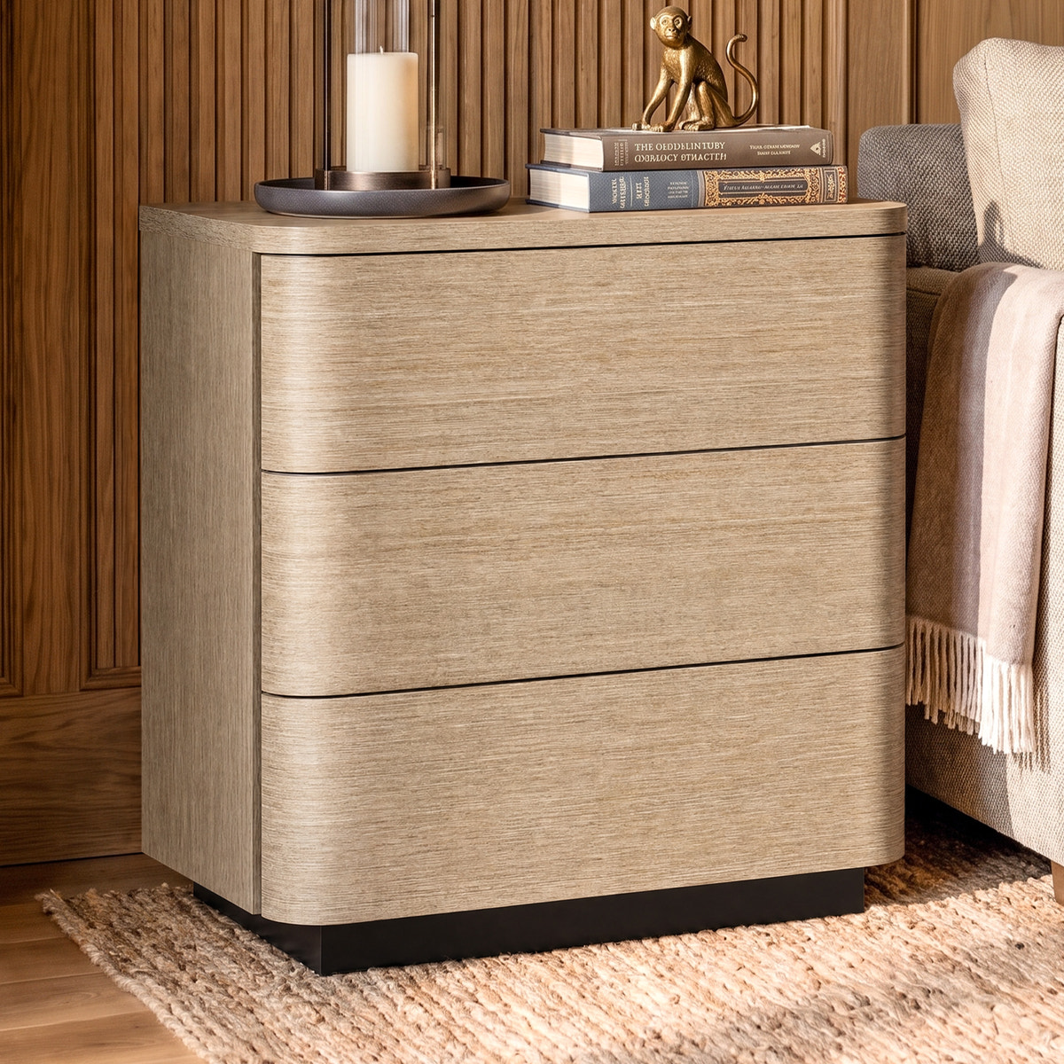 Orbis 3-Drawer Curved Dresser – Oak
