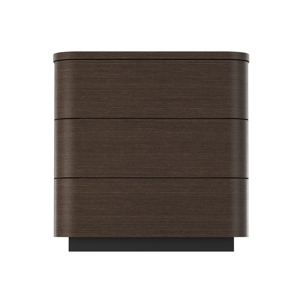 Orbis 3-Drawer Curved Dresser – Dark Walnut