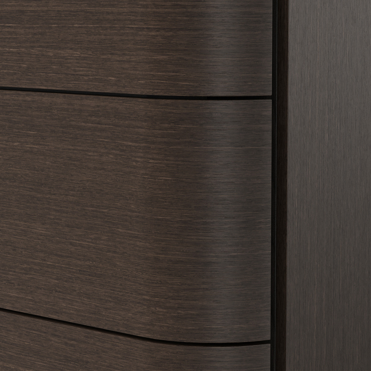 Orbis 3-Drawer Curved Dresser – Dark Walnut