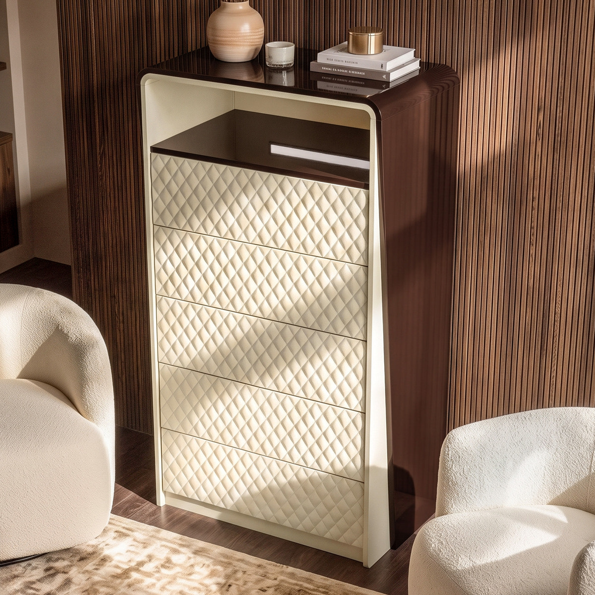Sartelle Diamond-Stitch Chest