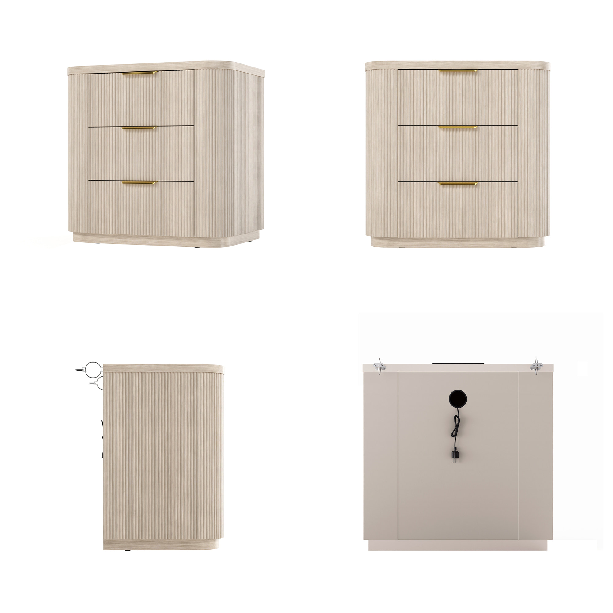 Elwood Reeded 3-Drawer Dresser