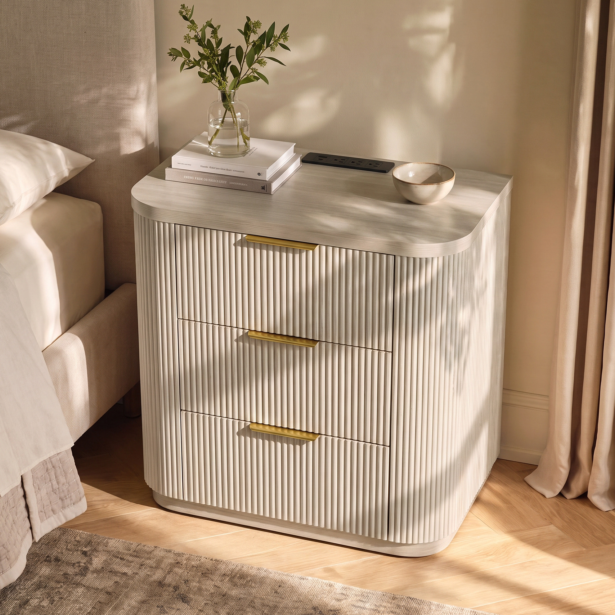 Elwood Reeded 3-Drawer Dresser