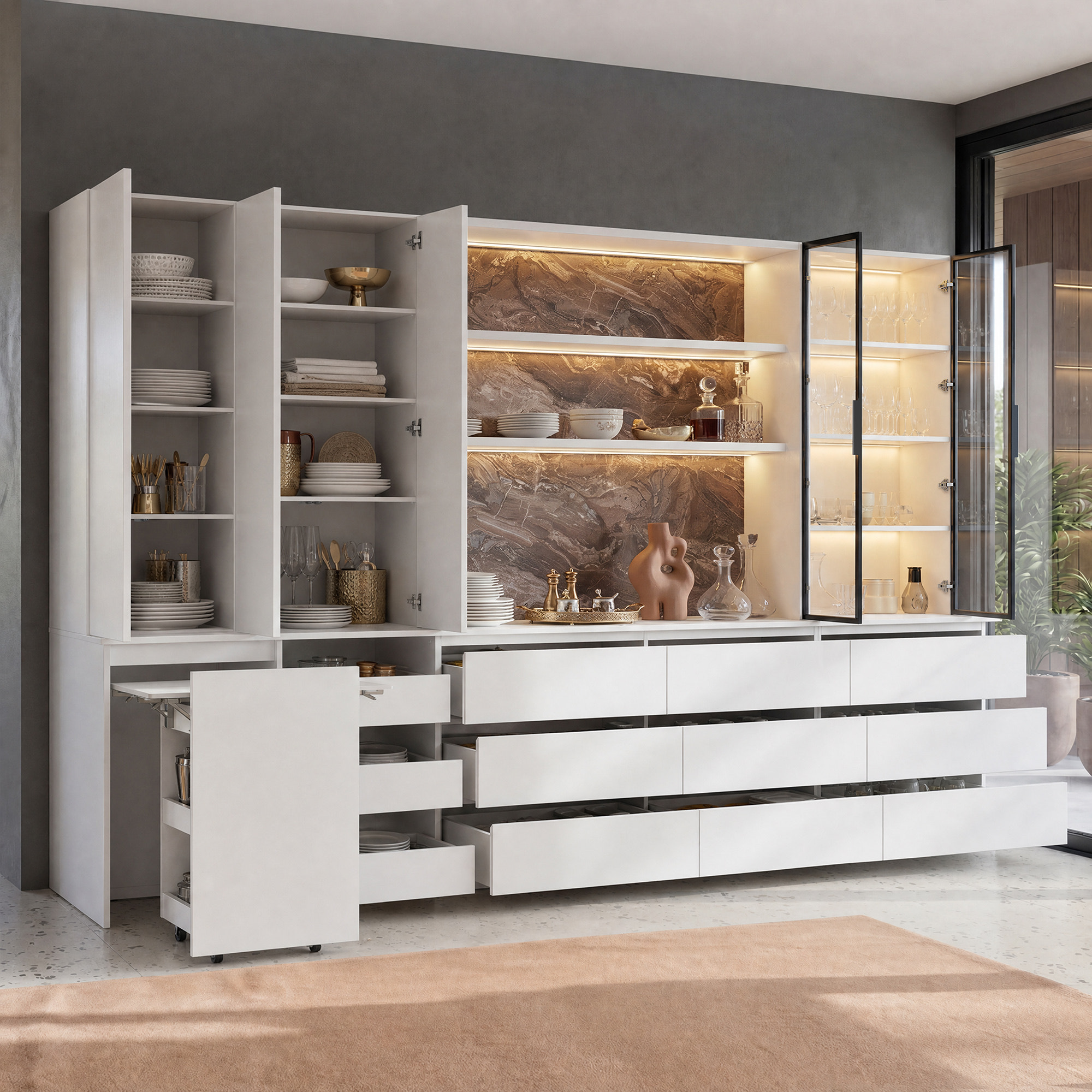 Modern Luxe Pantry Storage Wall System