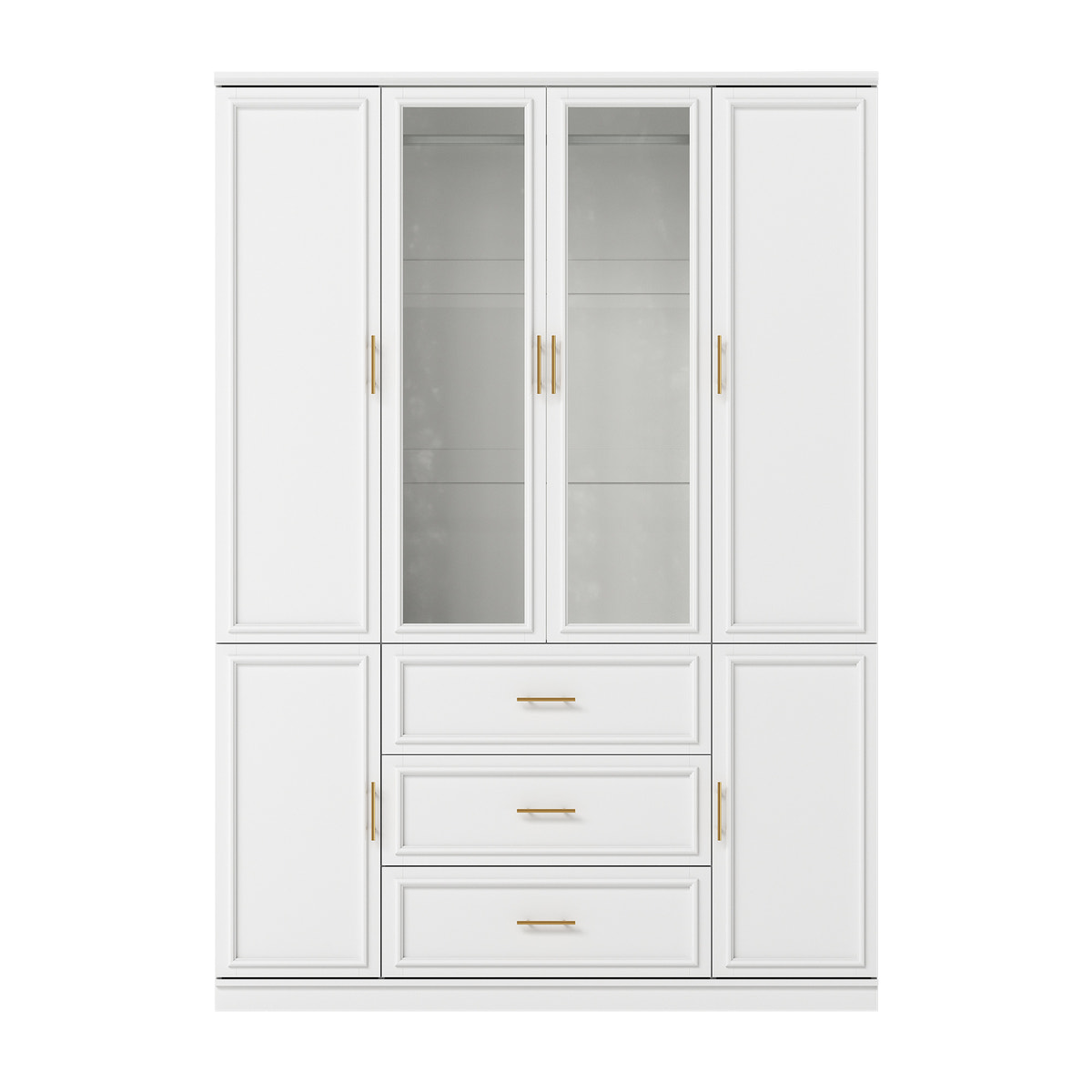 4-Door Wardrobe Armoire with Drawers