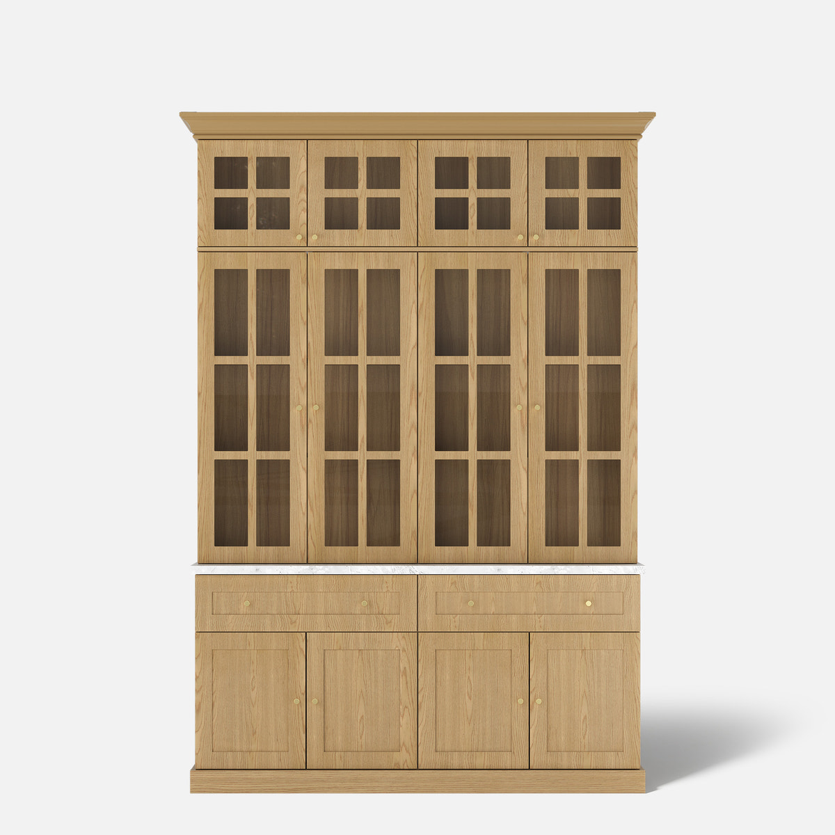 Grand Framed-Glass Library Cabinet