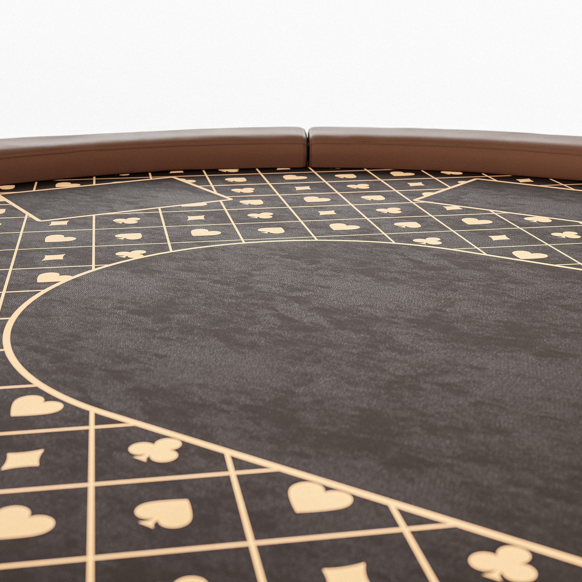 86.6" 10-Player Poker Table with Padded Rail & Storage