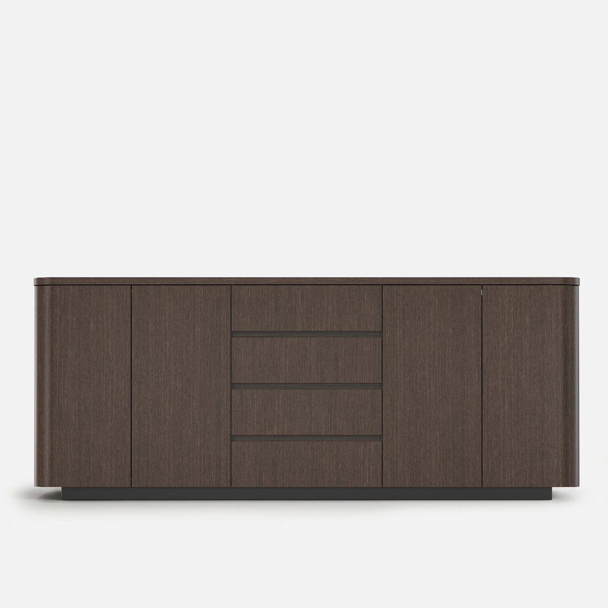 Orbis Rounded Edge Sideboard – Dark Walnut