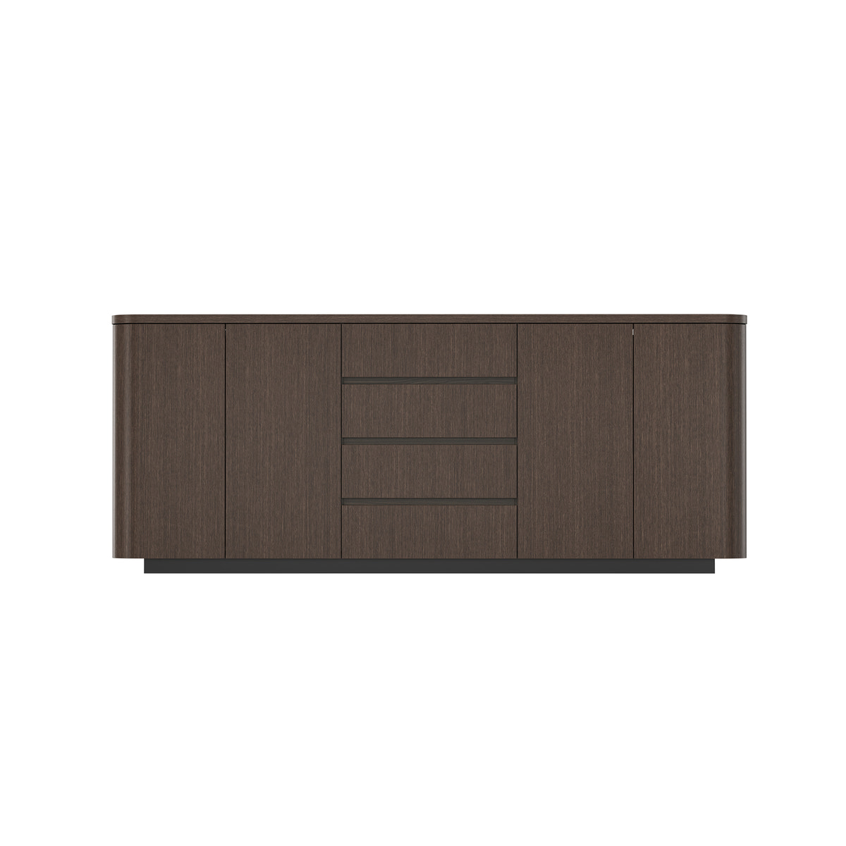 Orbis Rounded Edge Sideboard – Dark Walnut