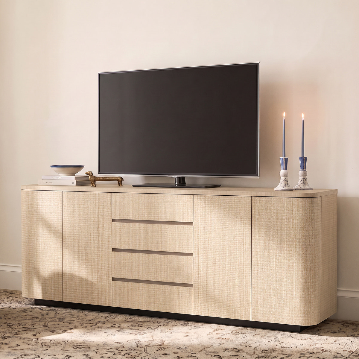 Orbis Rounded Edge Sideboard – Natural Wood