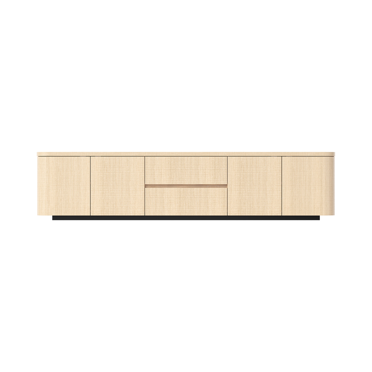 Orbis Streamline Edge TV Console – Natural Wood