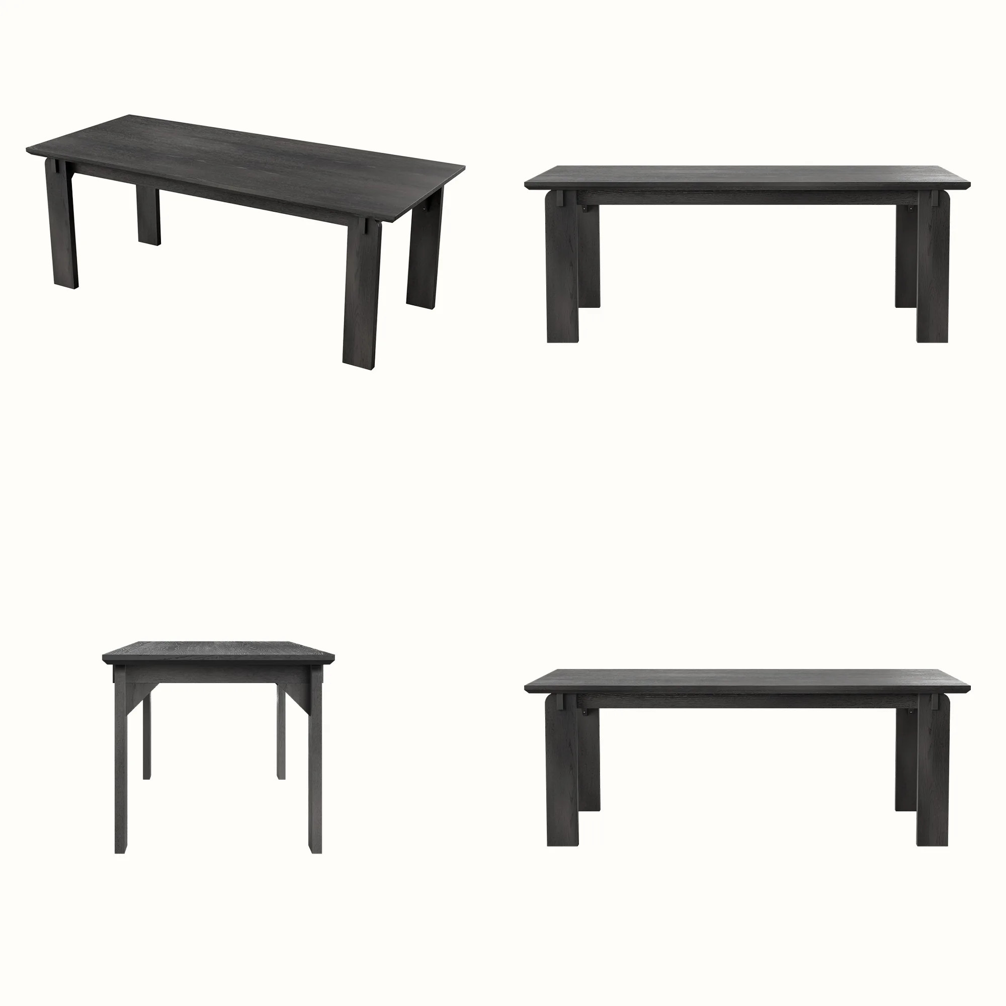 5-Piece Black Walnut Dining Set for 4