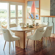 Sculpted Base Dining Table Set for 6