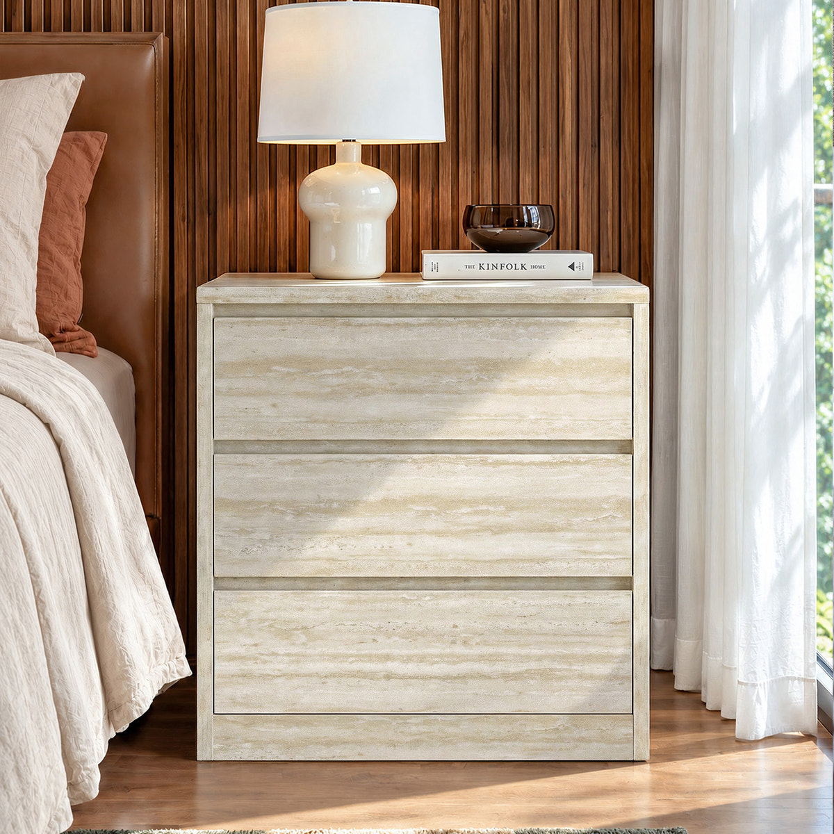 Travero 3-Drawer Nightstand