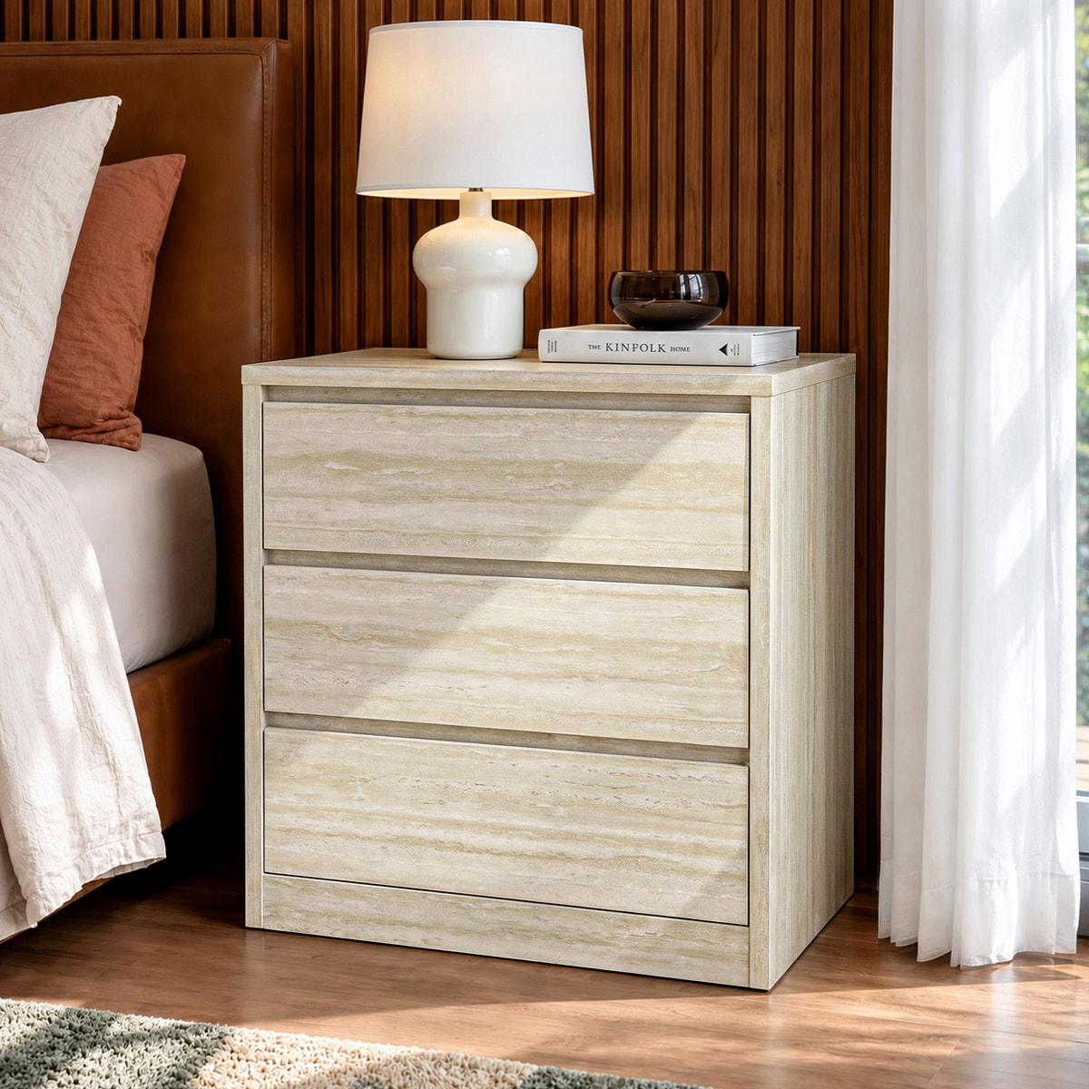 Travero 3-Drawer Nightstand