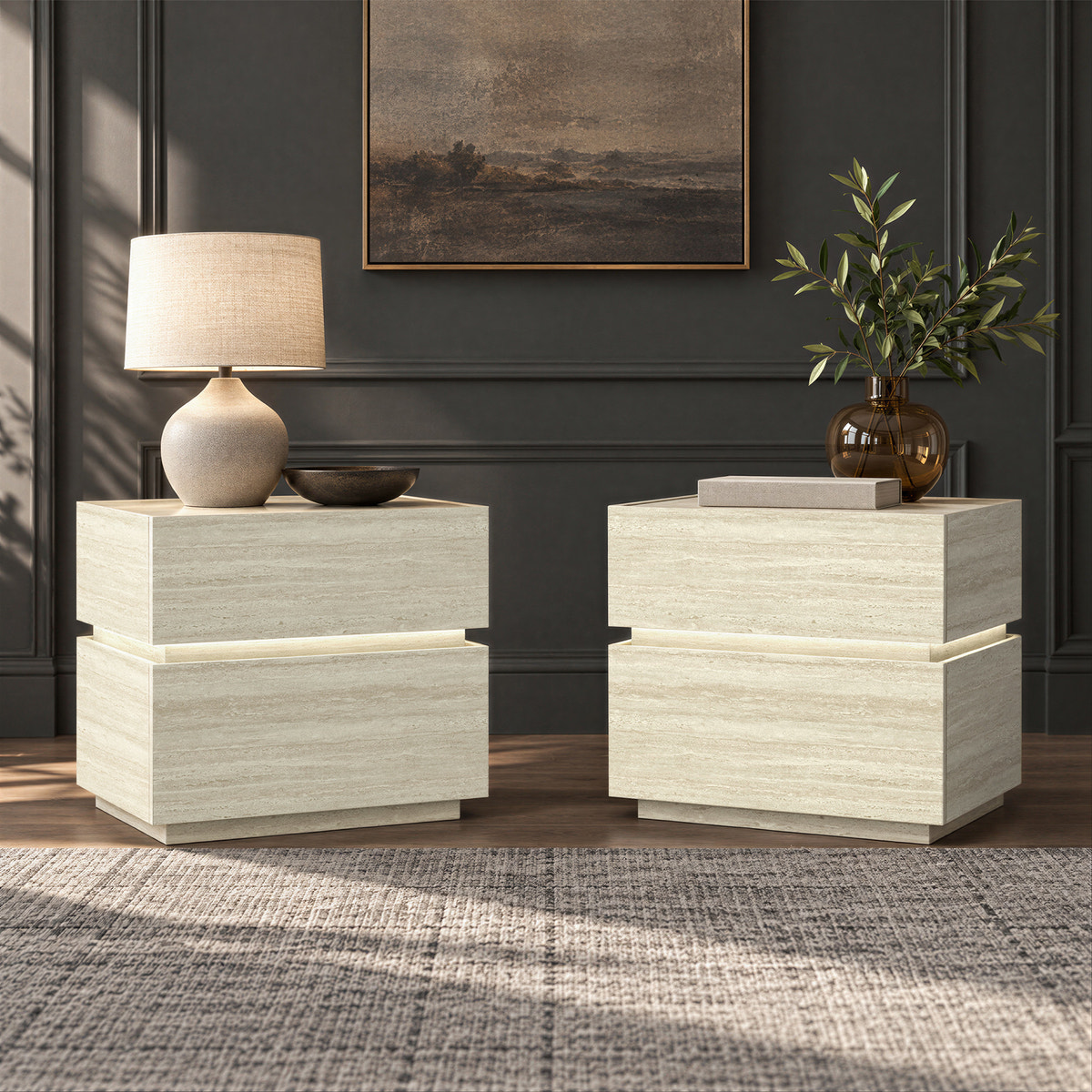 Travero 2-Piece 2-Drawer Nightstand Set
