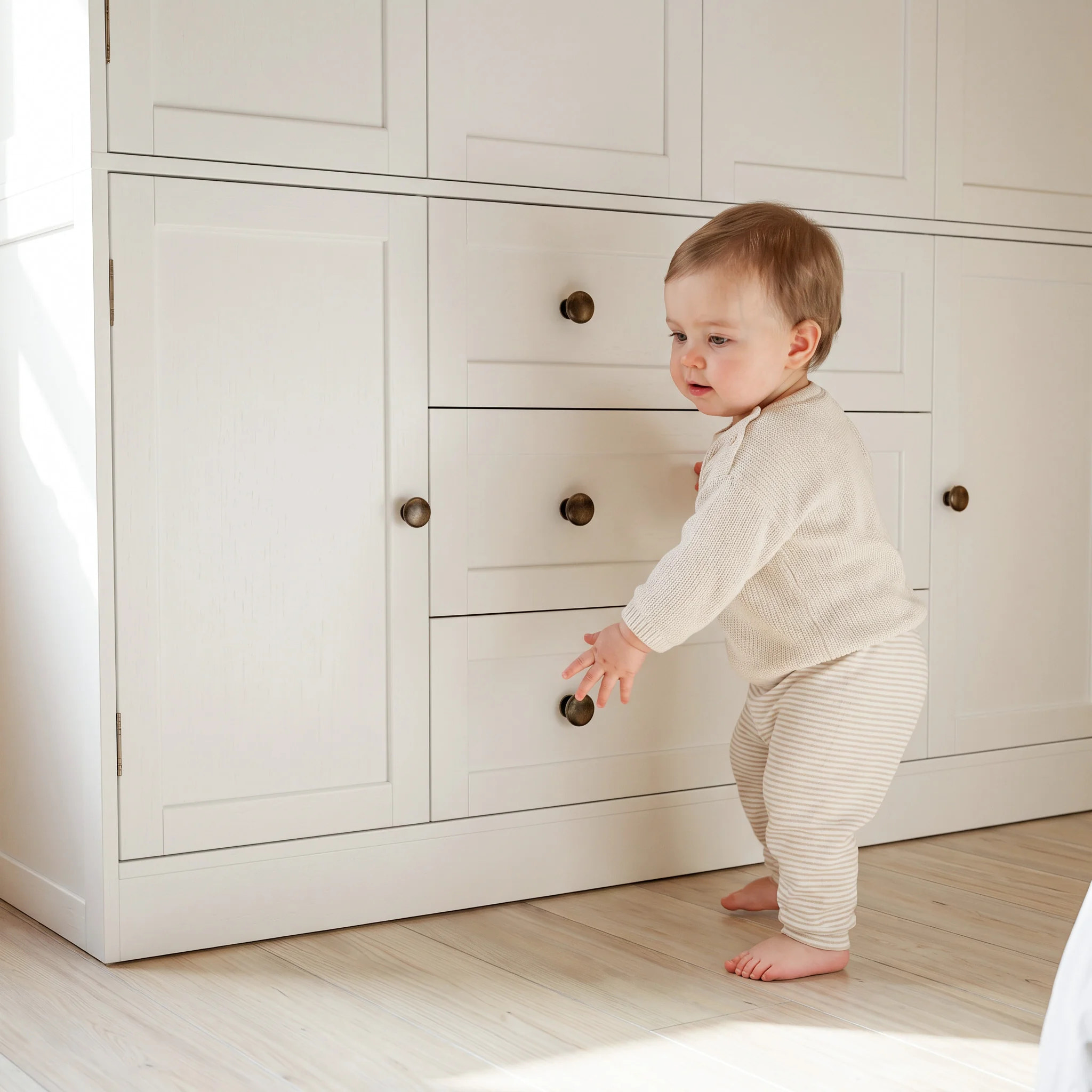 6-Door Wardrobe Armoire with Drawers - White
