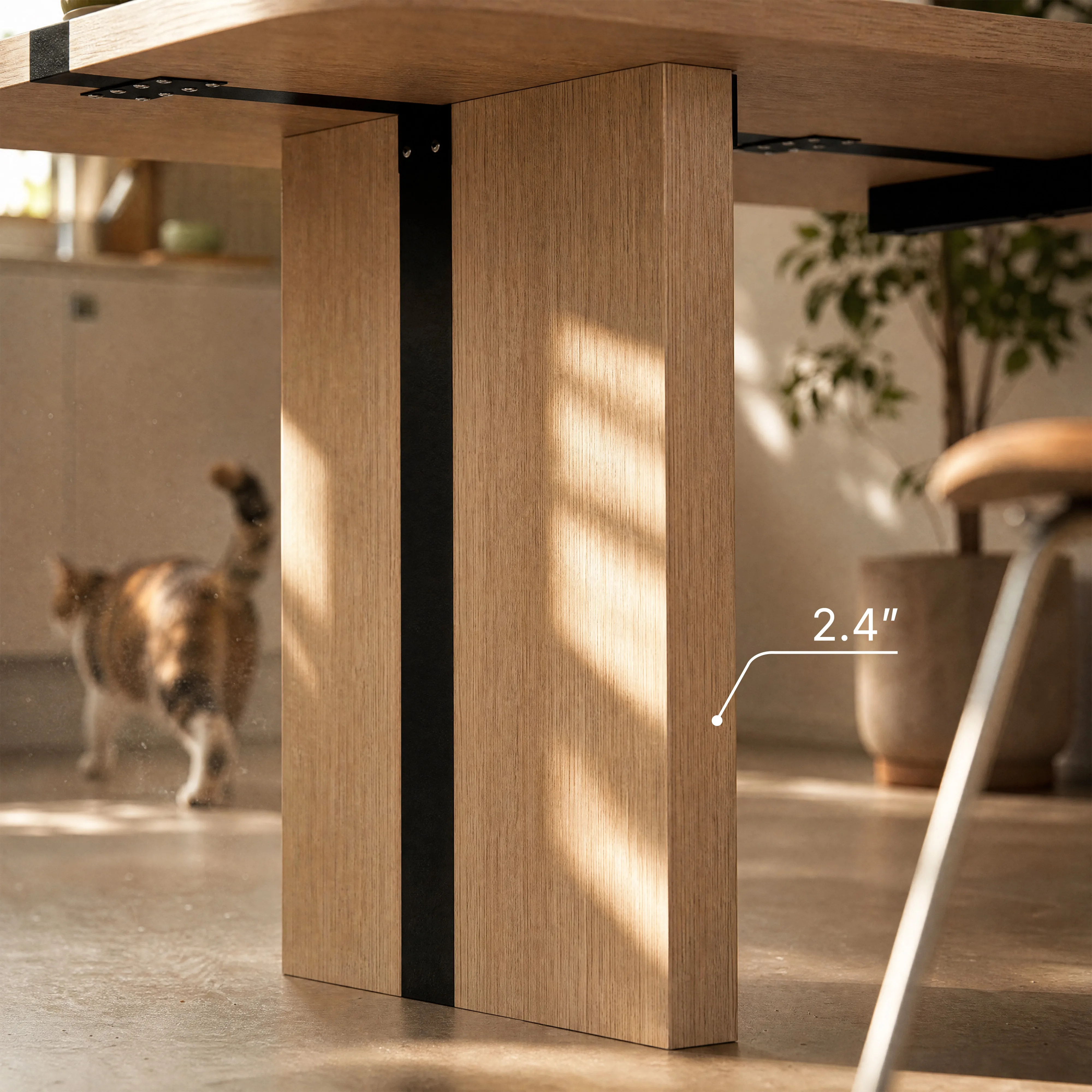 9-Piece Rounded Edge Wood Grain Dining Table Set