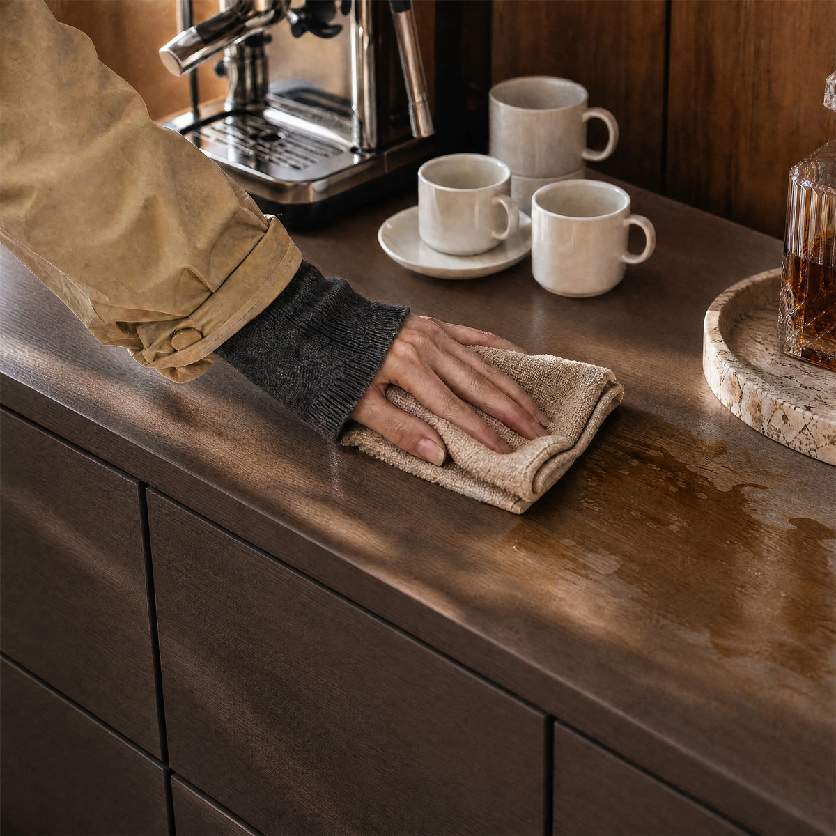 Orbis 9-Drawer Curved Dresser – Black Walnut