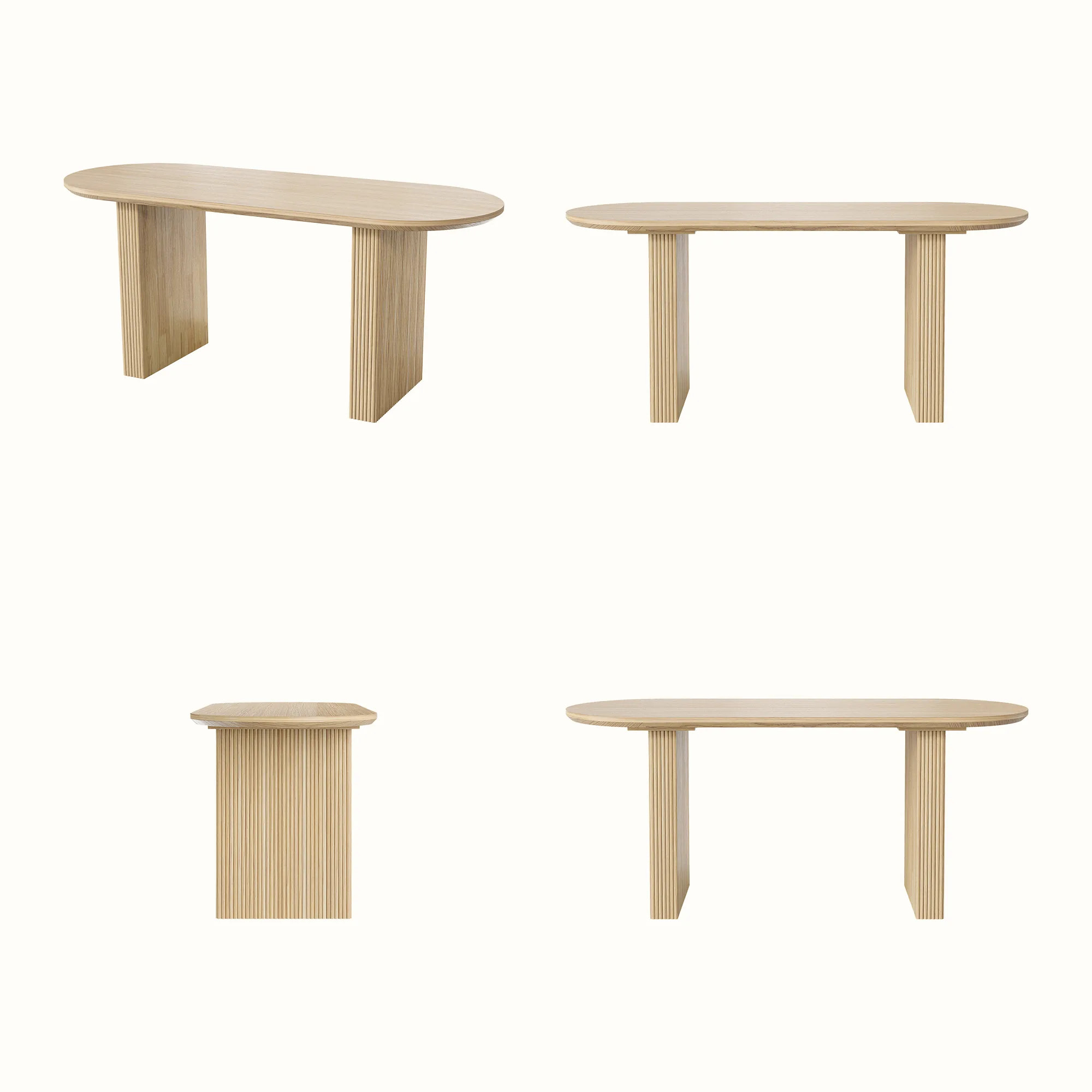 Sculpted Base Dining Table Set for 4