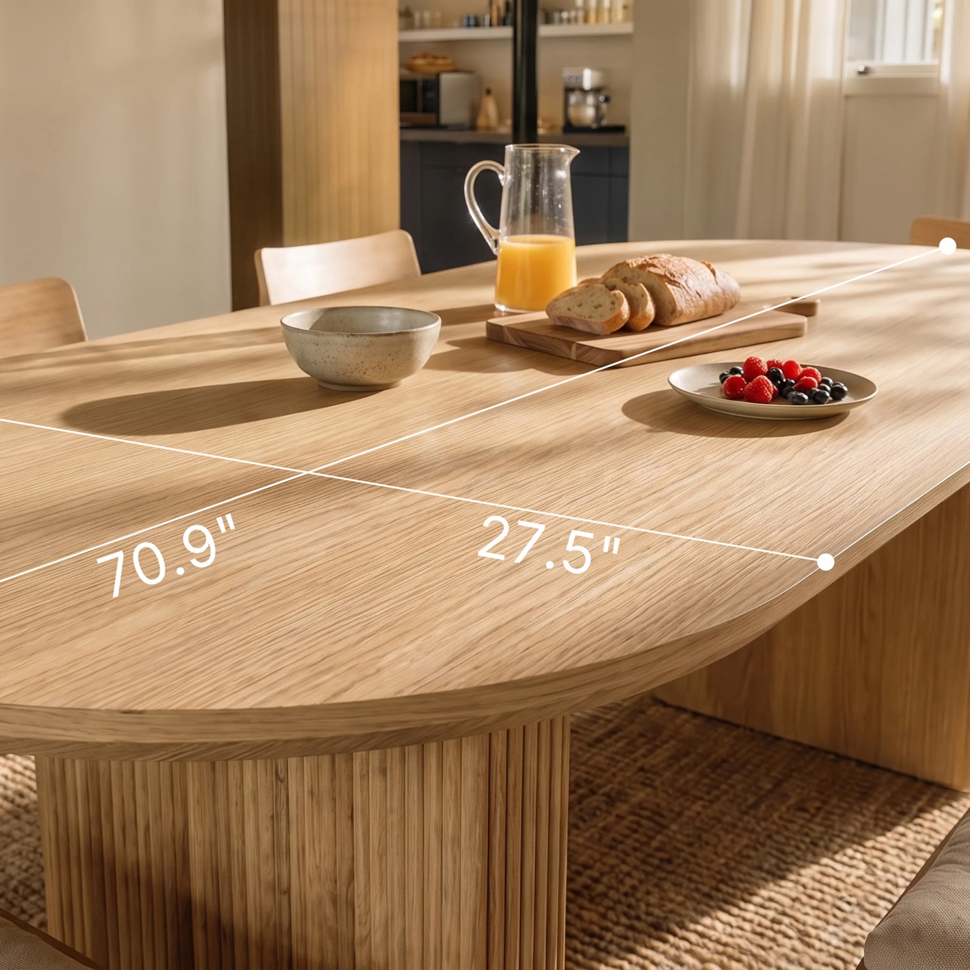 Sculpted Base Dining Table Set for 4