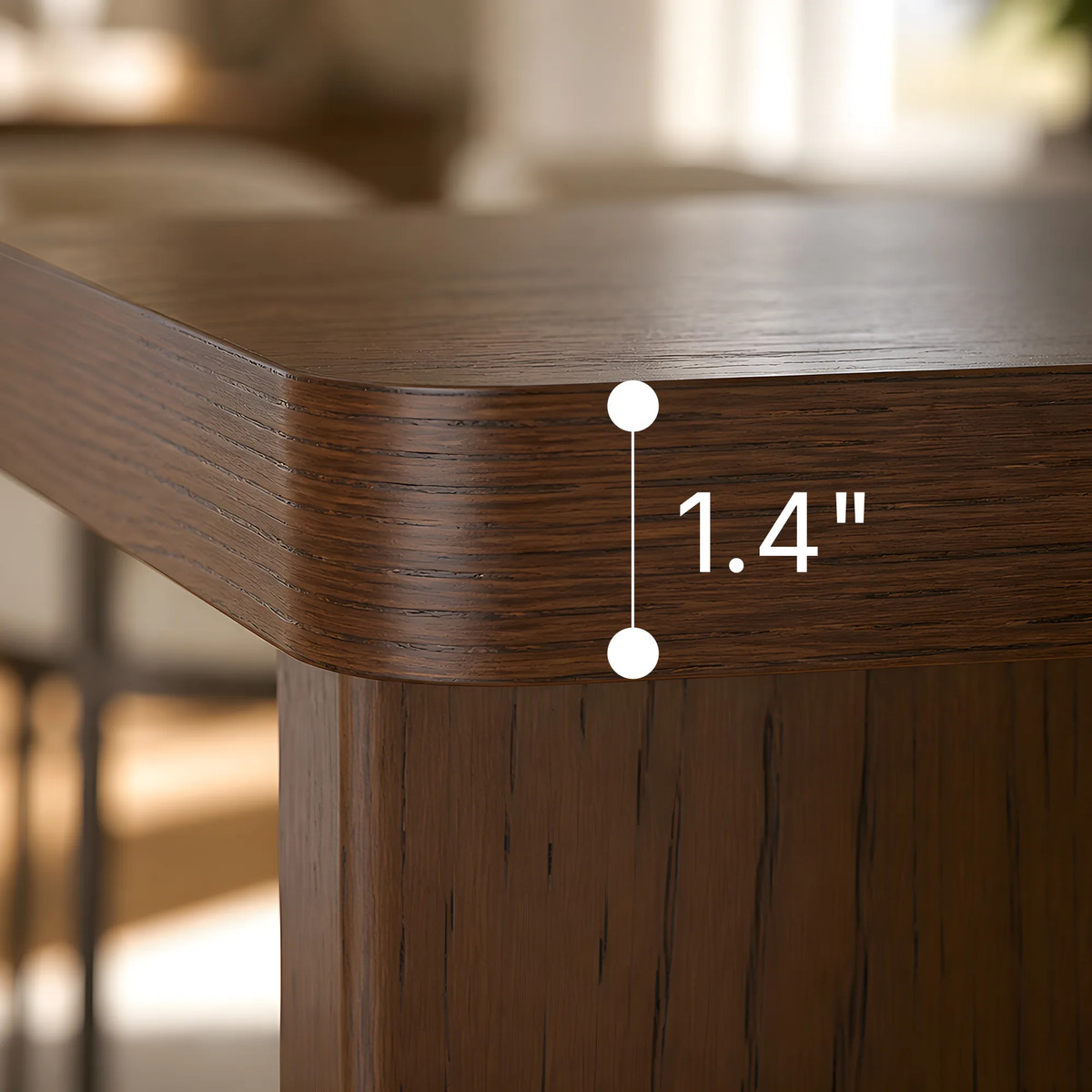 Classic Red Oak Dining Table Set for 4