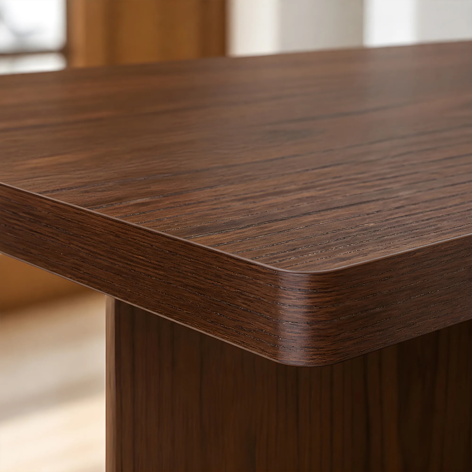 Classic Red Oak Dining Table Set for 4