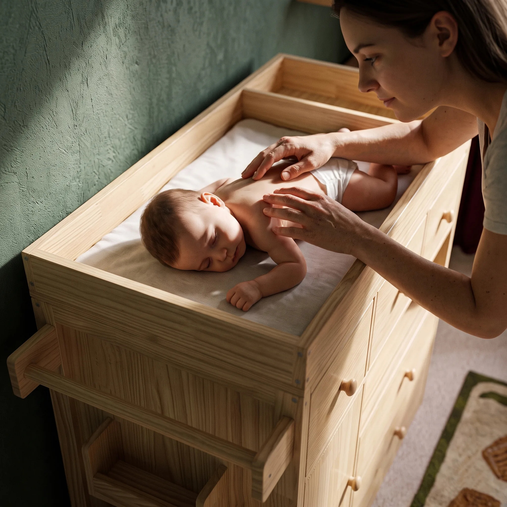 Changing Table with Drawers and Shelf