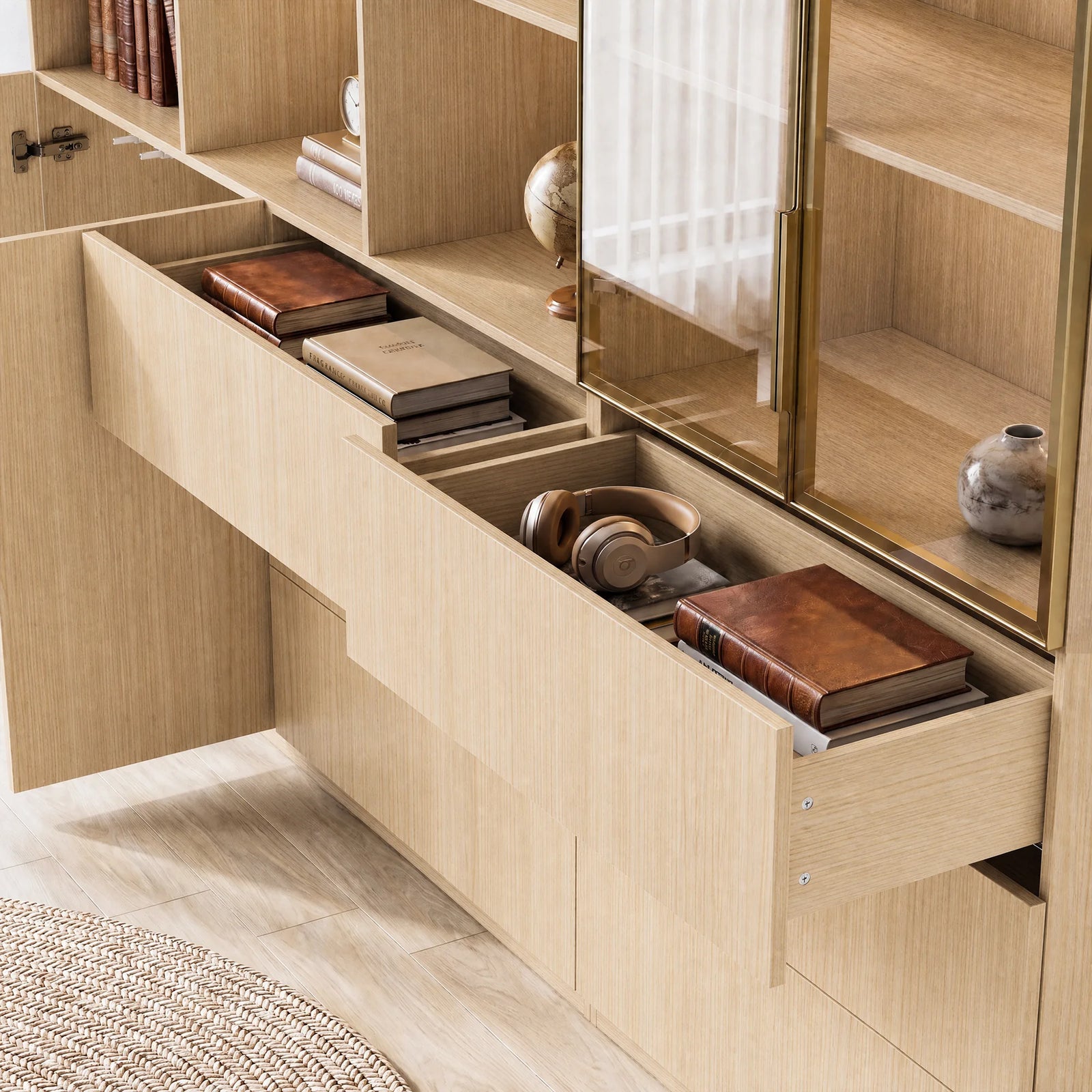 Spacious Storage Drawers