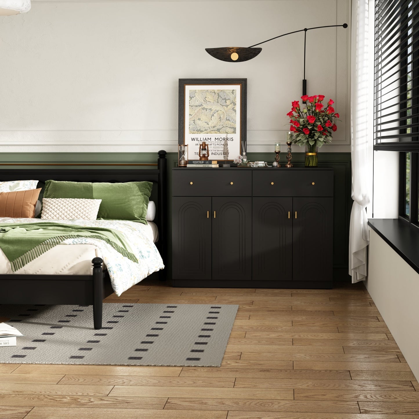 47.2"W Sideboard With 2 Drawer 4 Door