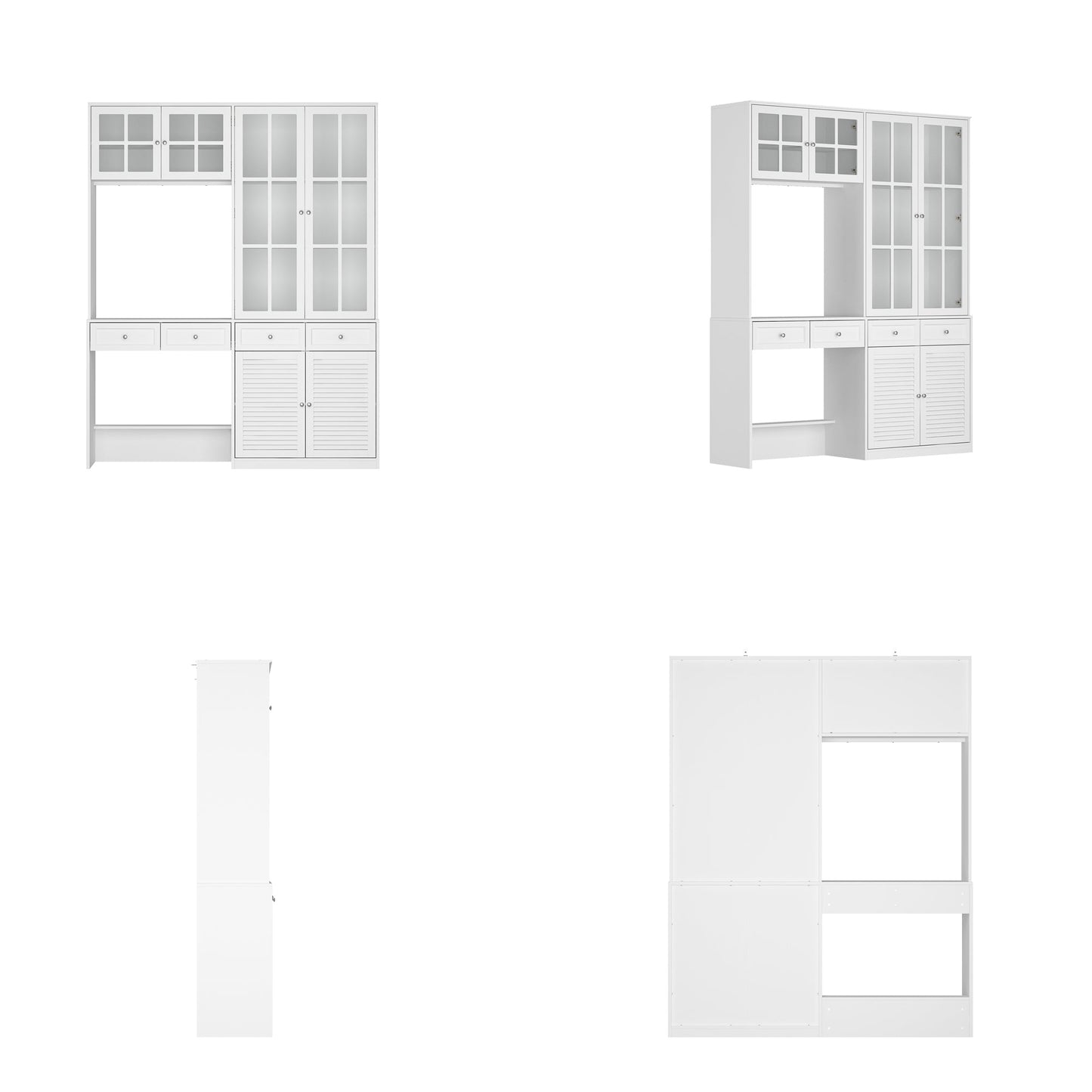 4 Drawer Multi-Door Office Storage Cabinet With Desk