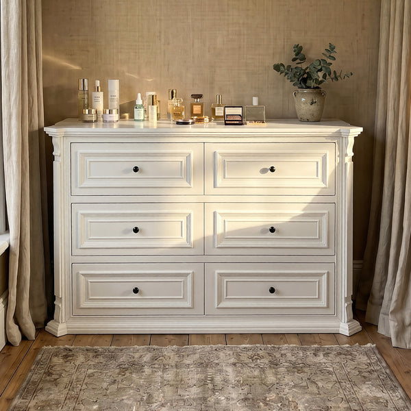 6-Drawer Modern Dresser with Fluted Details