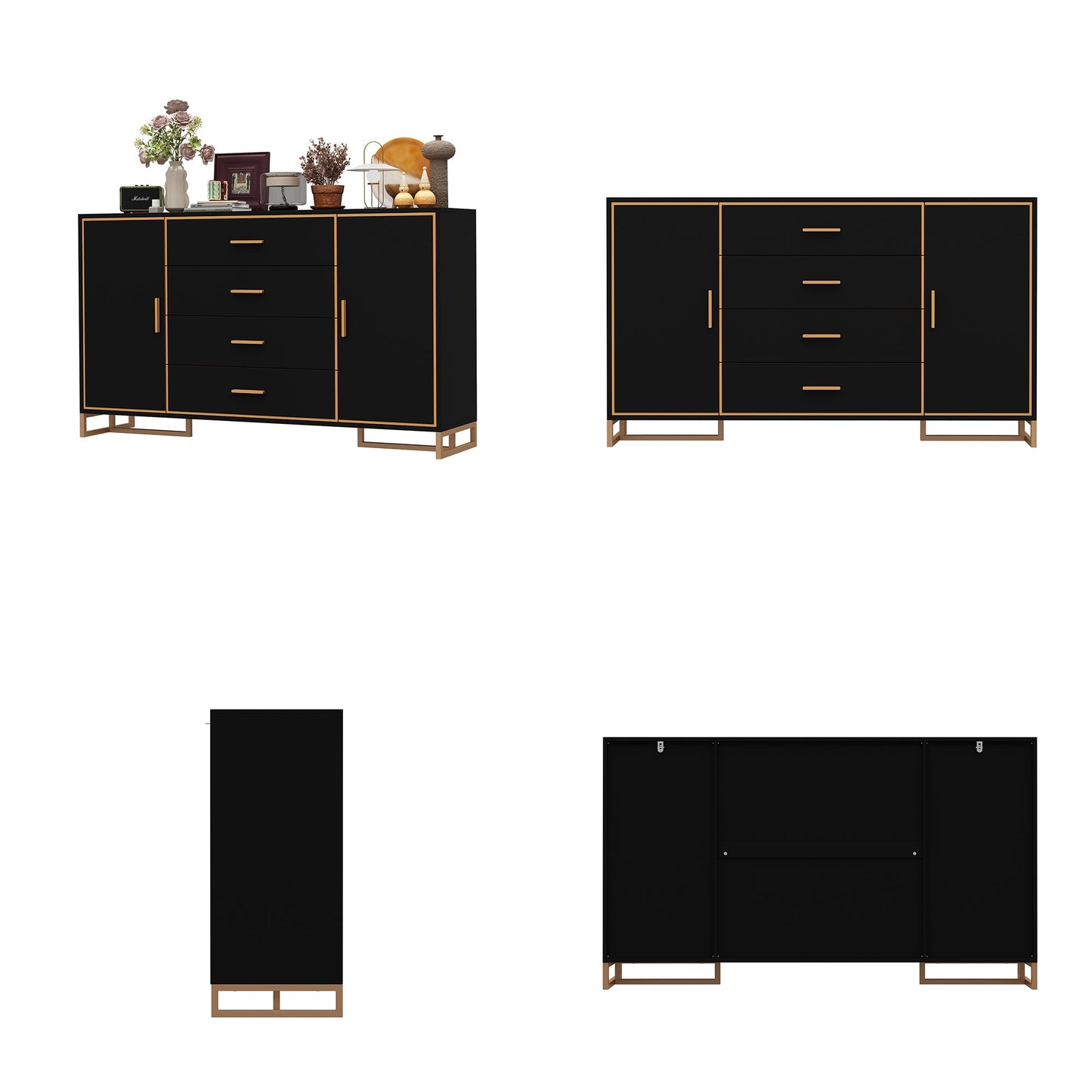 2-Door 4-Drawer Dresser With Adjustable Shelves