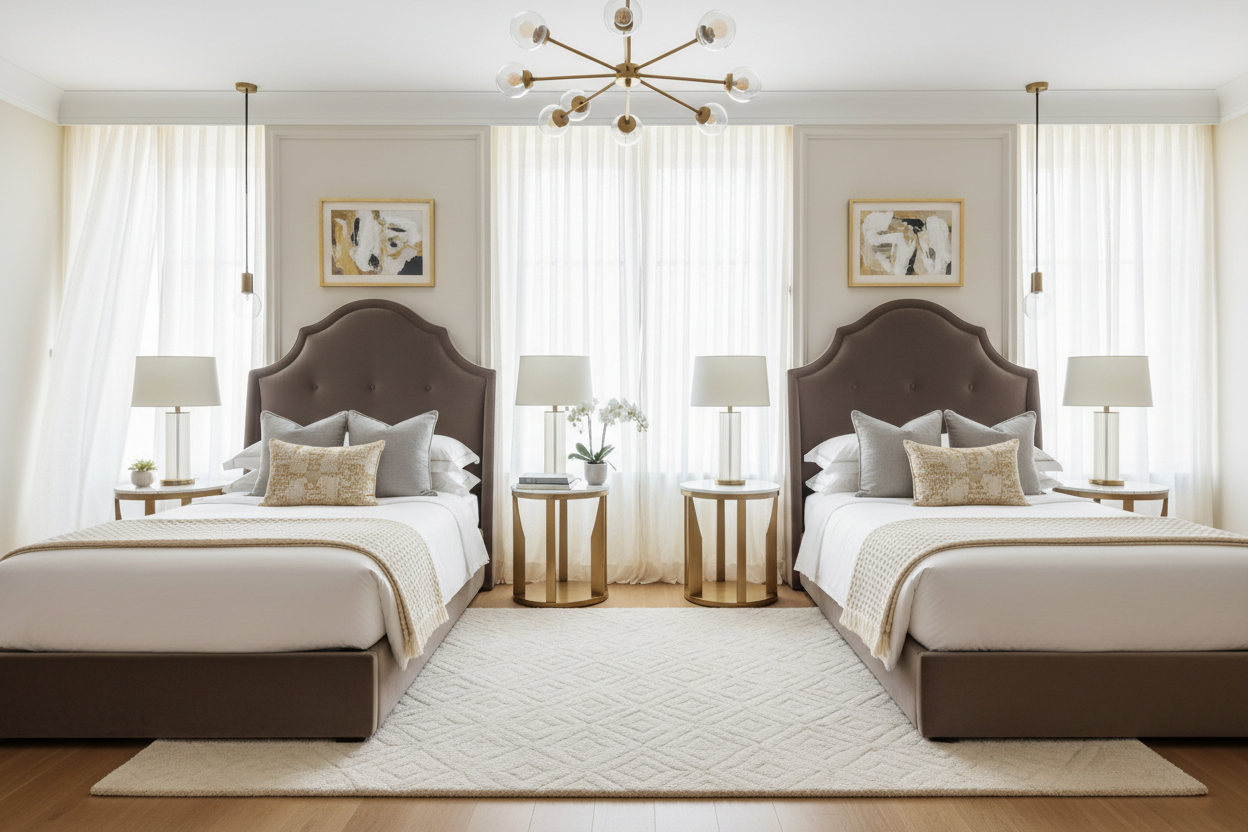 Double the Charm: Designing a Sophisticated Twin Bedroom That Feels Like a Five-Star Suite