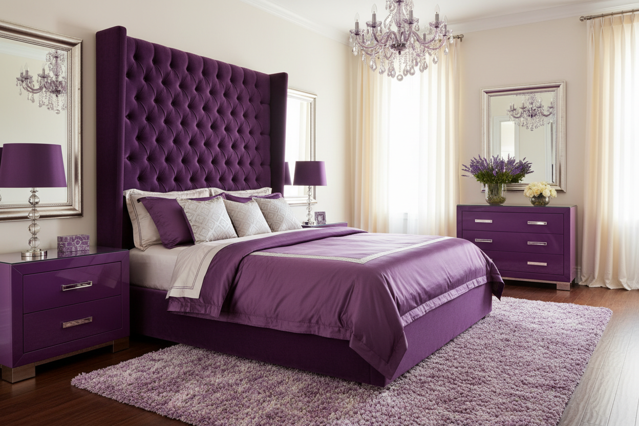 Elegant Ideas for a Stylish Purple Bedroom Set